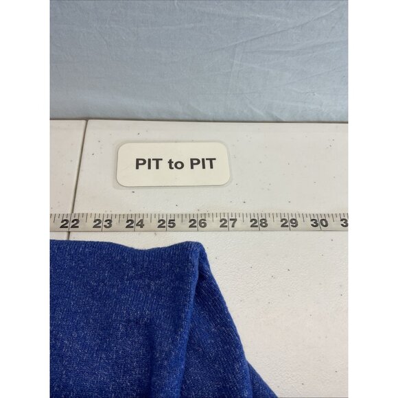 New Talbots Womens Sweater 2x Blue Button Mock Neck Knit Stretch Ribbed Top - Picture 5 of 9